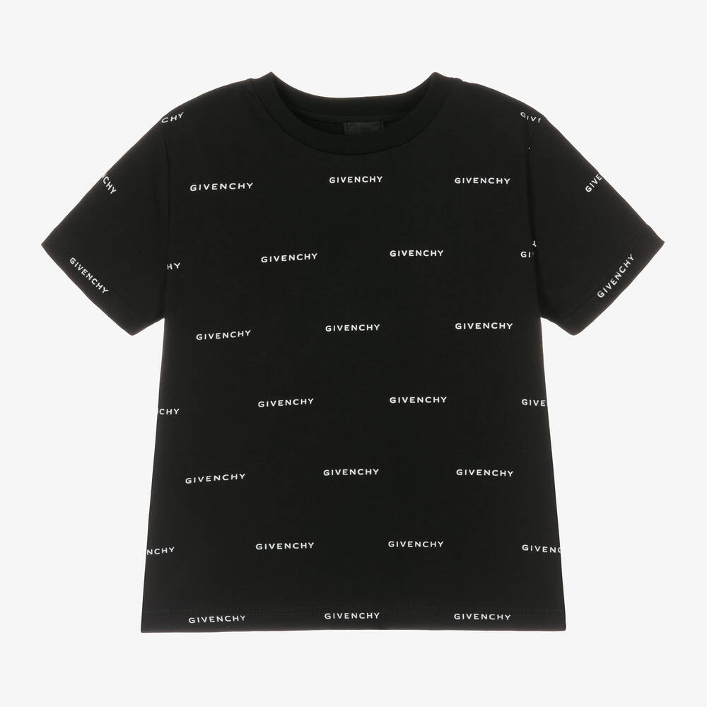 Givenchy - Boys Black 4G Cotton T-Shirt | Childrensalon