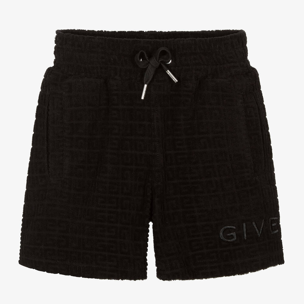 Givenchy - شورت بطبعة 4G قطن وجاكار لون أسود للأولاد | Childrensalon