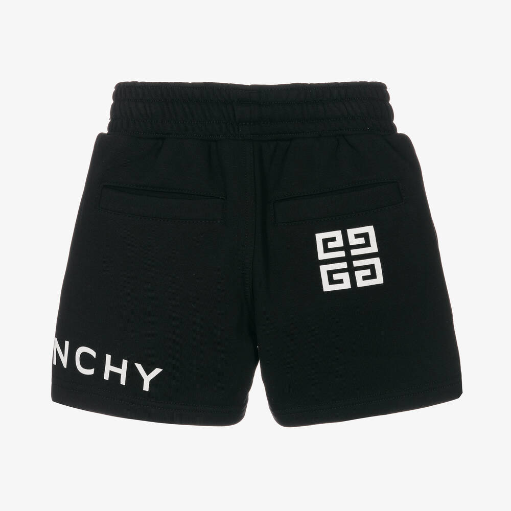Givenchy - Boys Black Cotton Logo Shorts | Childrensalon