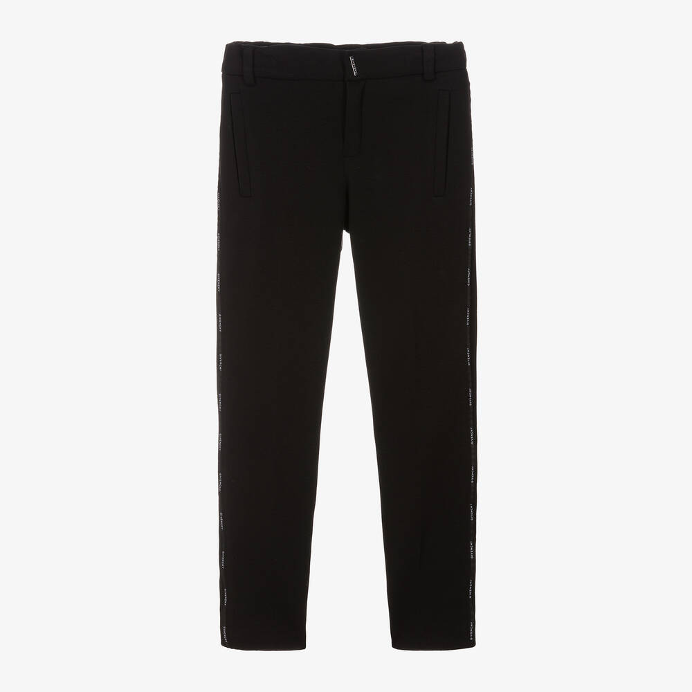 Givenchy Kids' Boys Black Milano Jersey Trousers