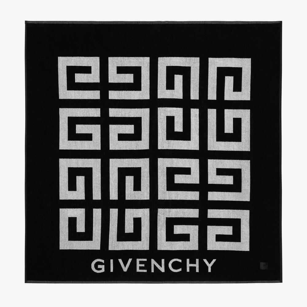 Givenchy Boys Black & White 4g Logo Towel (115cm)