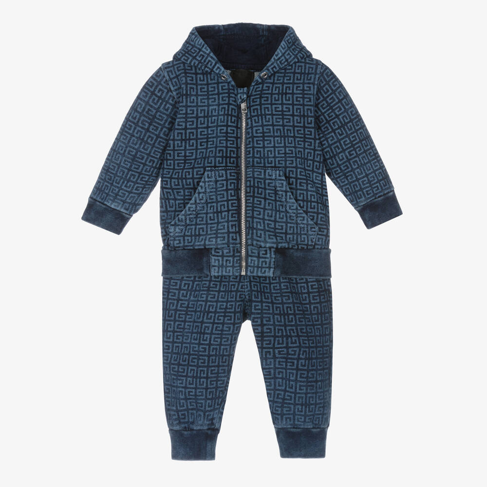 Givenchy Babies' Boys Blue 4g Cotton Tracksuit