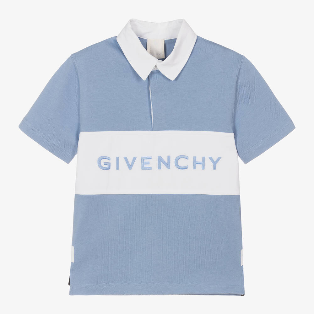 Givenchy - توب رغبي قطن لون أزرق وأبيض للأولاد  | Childrensalon