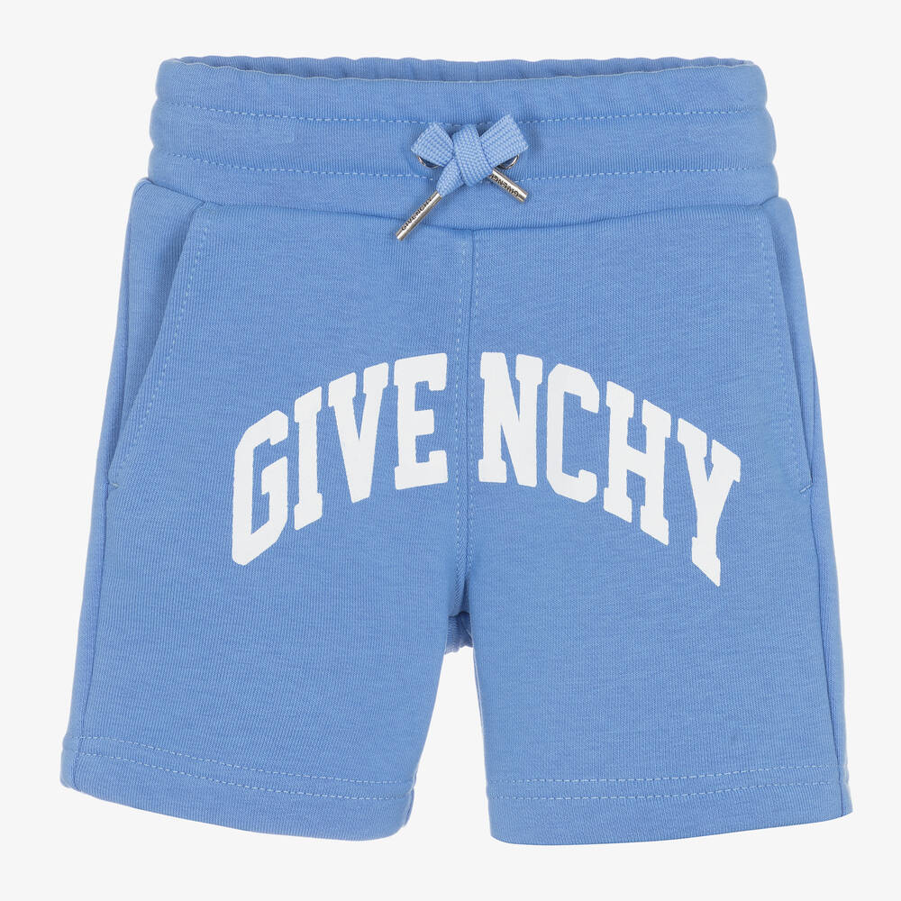 Shop Givenchy Boys Blue Cotton Shorts