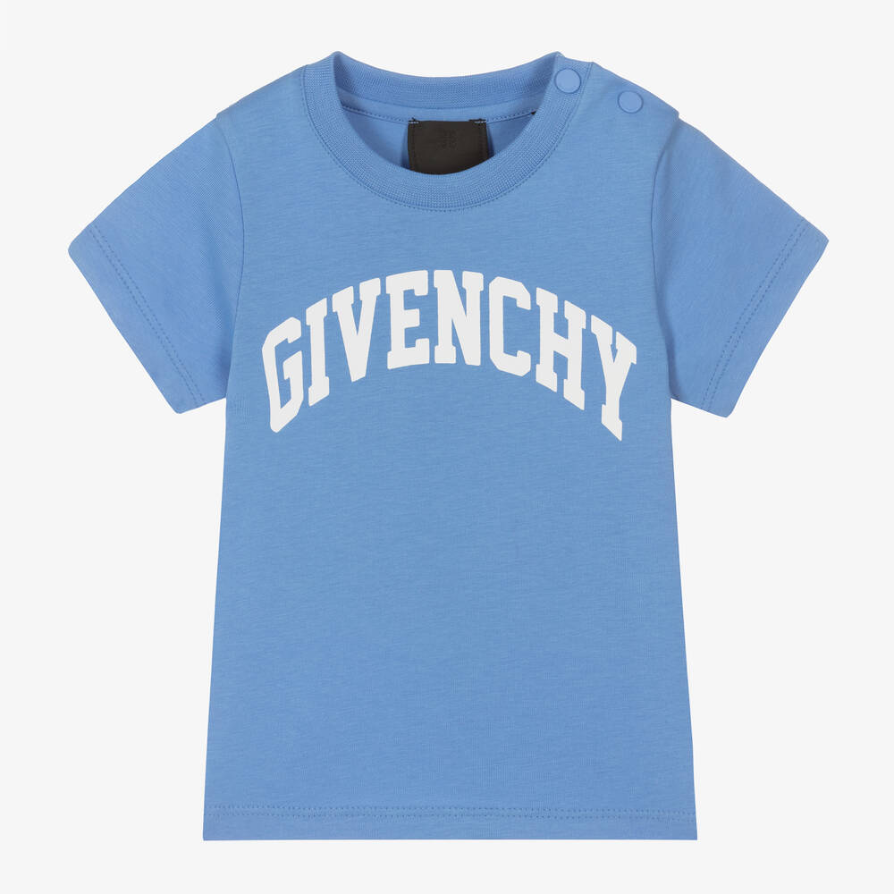 Givenchy - تيشيرت أطفال ولادي قطن لون أزرق | Childrensalon