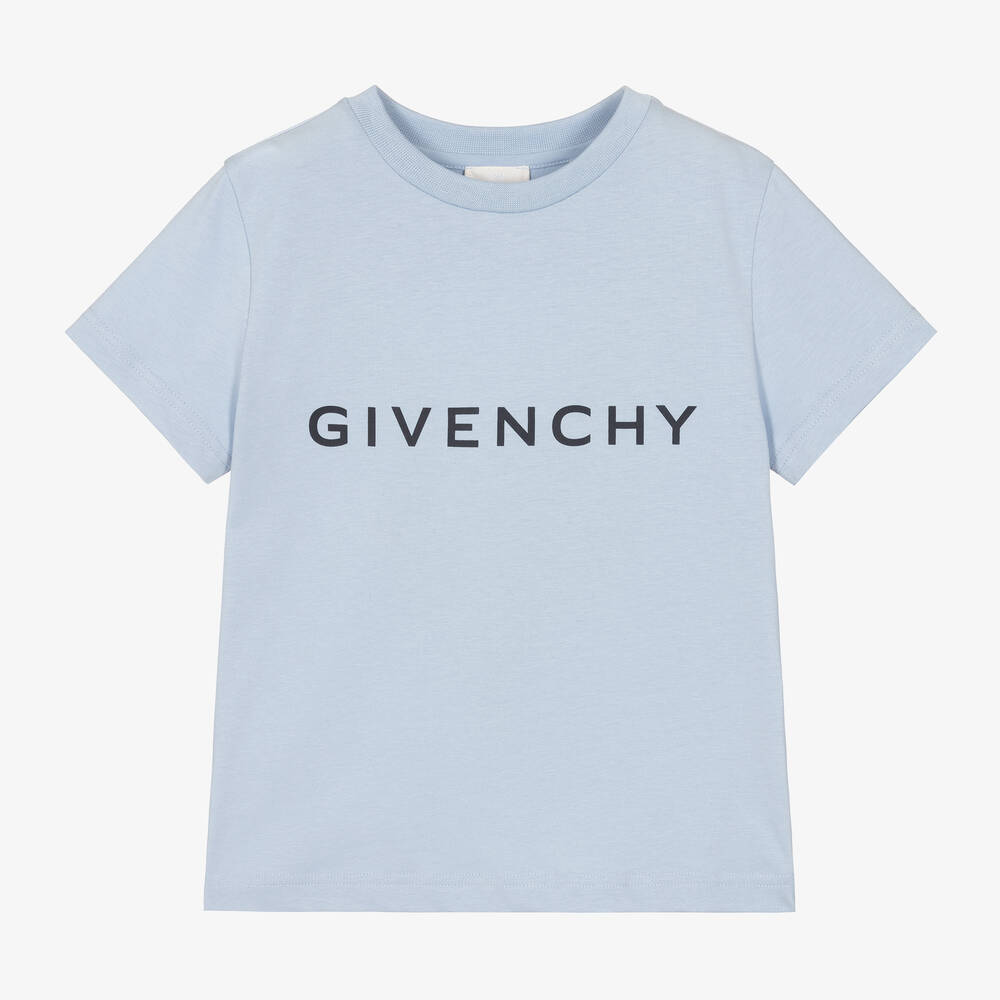 Givenchy - Boys Blue Cotton T-Shirt | Childrensalon
