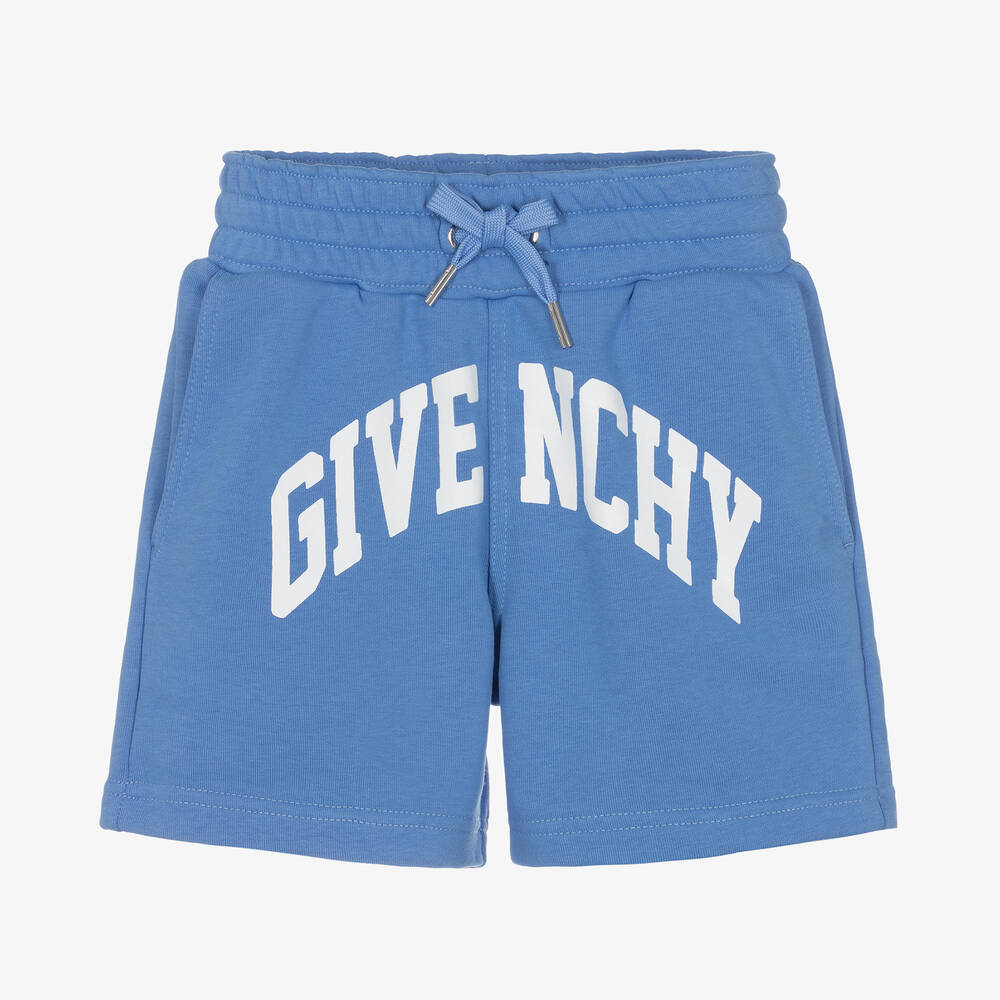 Givenchy - Boys Blue Cotton Varsity Shorts | Childrensalon