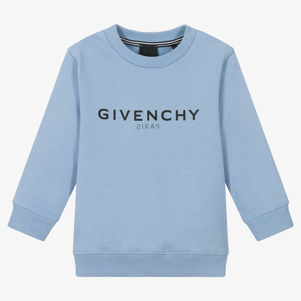 Givenchy - Boys Blue Logo Sweatshirt | Childrensalon