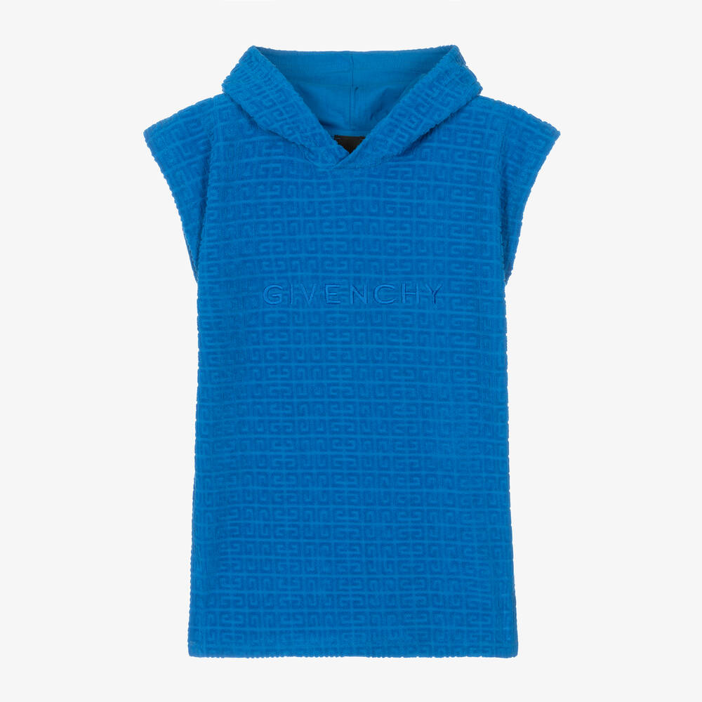 Givenchy Kids' Boys Blue Towelling Jersey Beach Cover Up