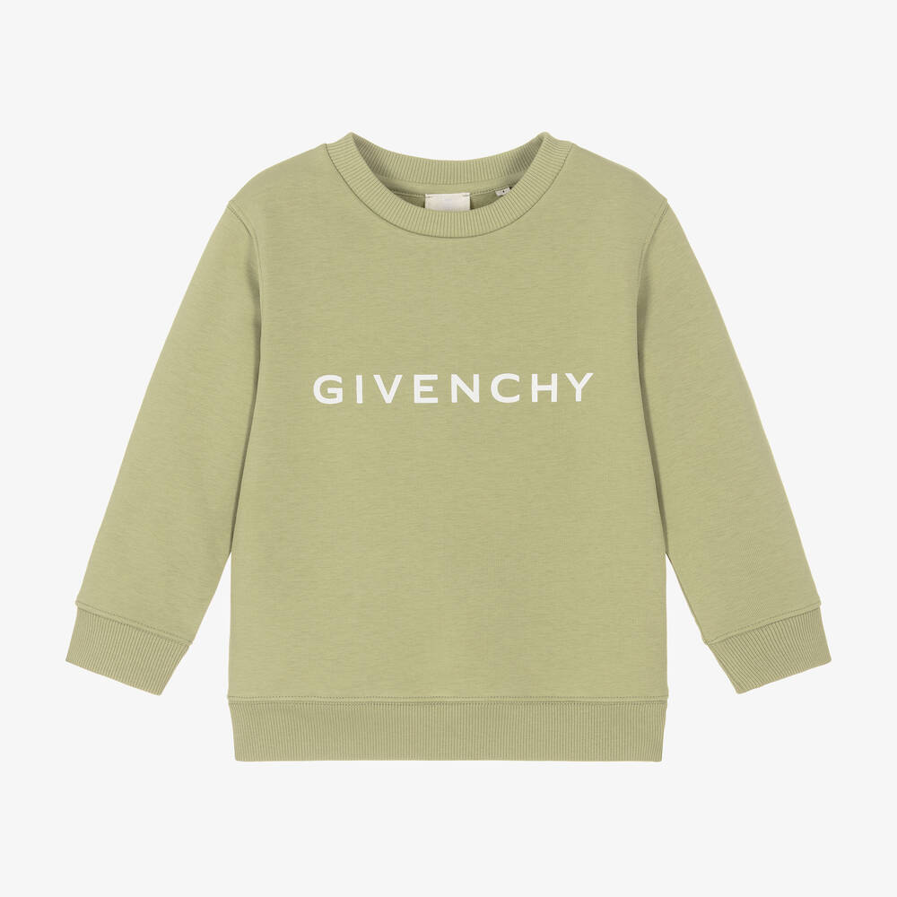 Givenchy - Boys Green Cotton Sweatshirt | Childrensalon