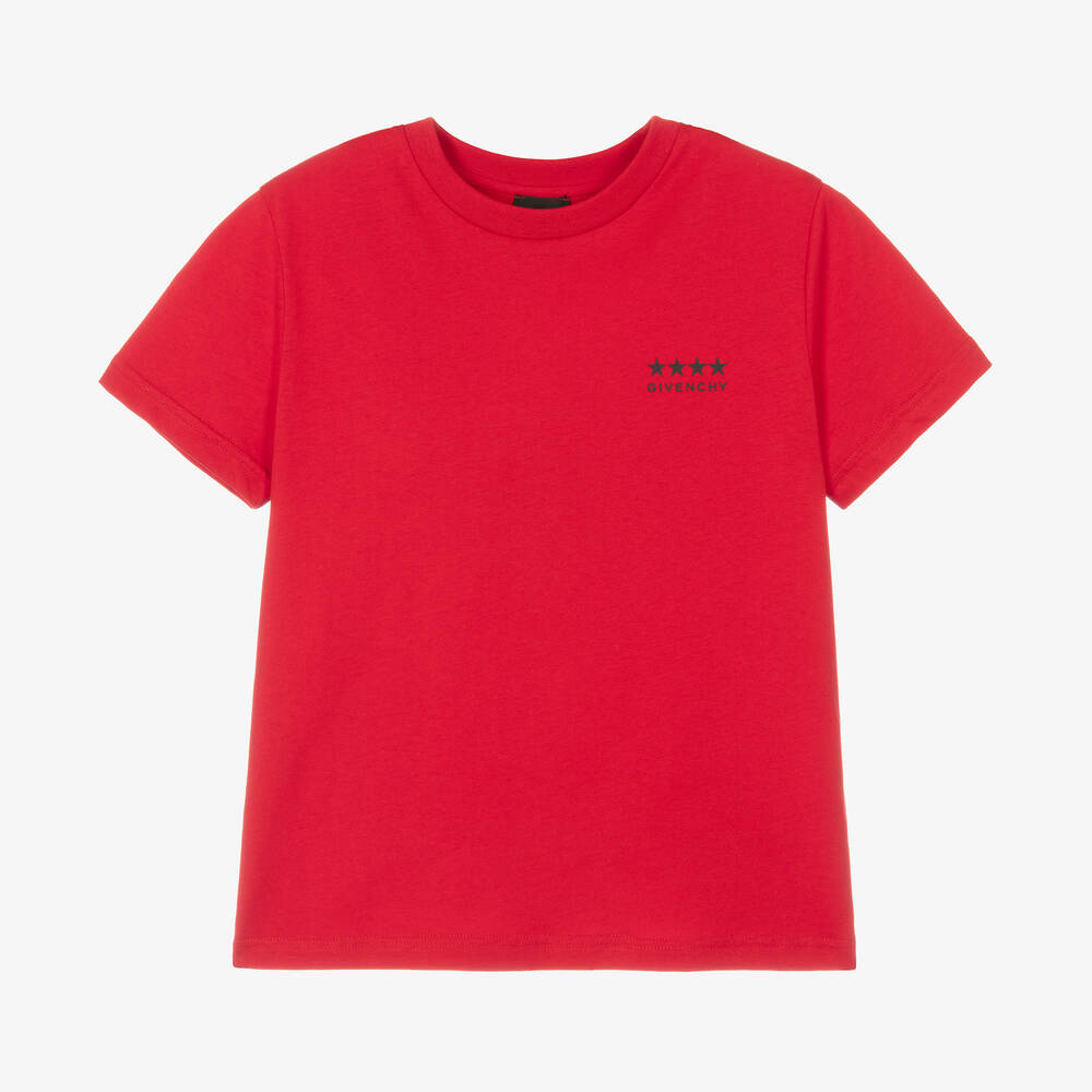 Givenchy - Boys Red Cotton T-Shirt | Childrensalon