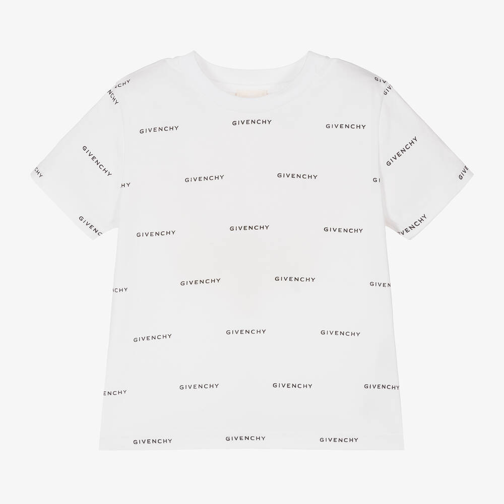 Givenchy - T-shirt blanc en coton 4G garçon | Childrensalon