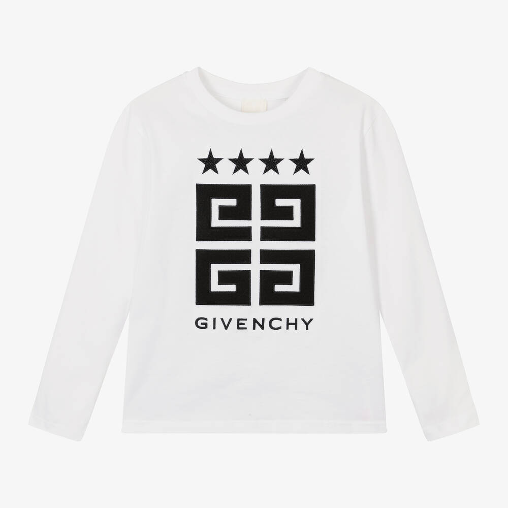 Givenchy - Haut en coton blanc 4G pour garçon | Childrensalon