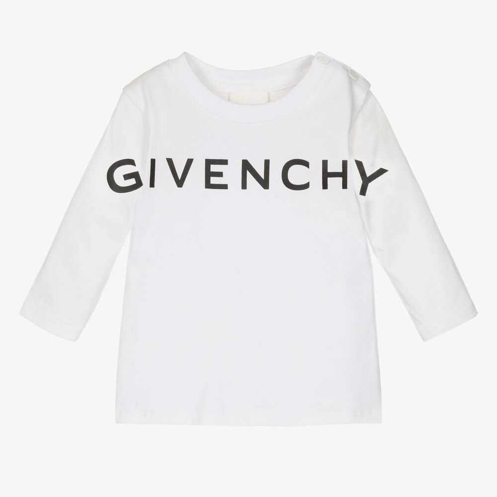 Givenchy - Boys White 4G Star Cotton Top | Childrensalon