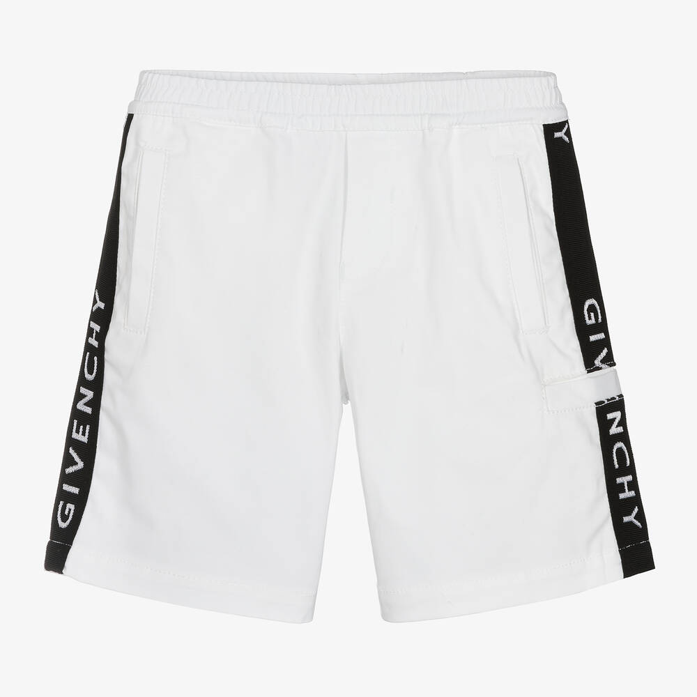 Givenchy - Boys White Cotton Shorts | Childrensalon