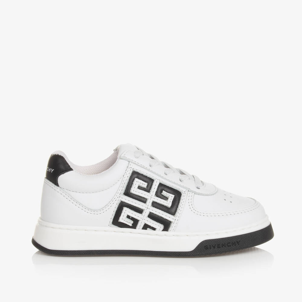 Shop Givenchy Boys White Leather 4g Lace-up Trainers