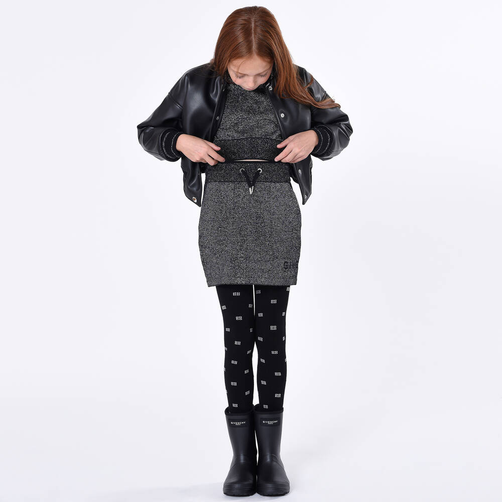 4G cotton-blend jersey leggings in black - Givenchy Kids