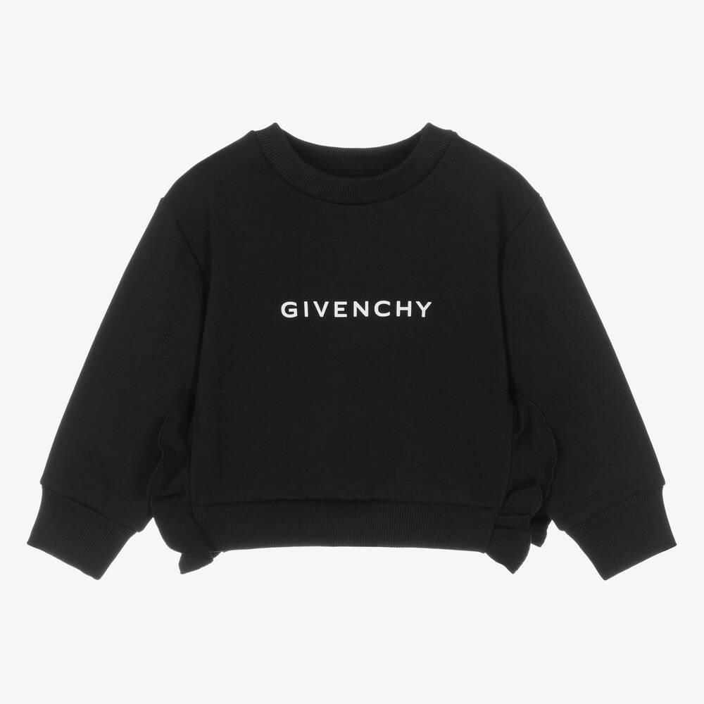 Givenchy - Girls Black Cotton Sweatshirt | Childrensalon