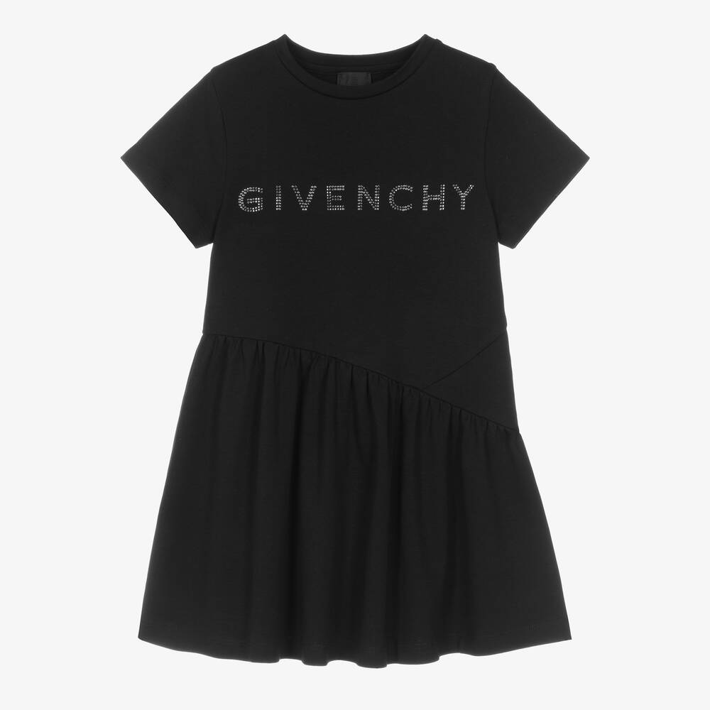 Givenchy - Girls Black Cotton T-Shirt Dress | Childrensalon