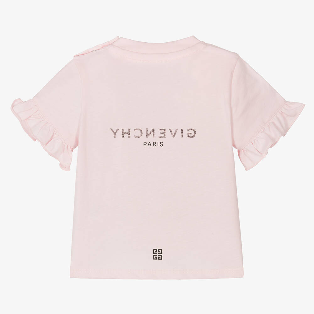 Givenchy Girls Pale Pink Cotton T-Shirt