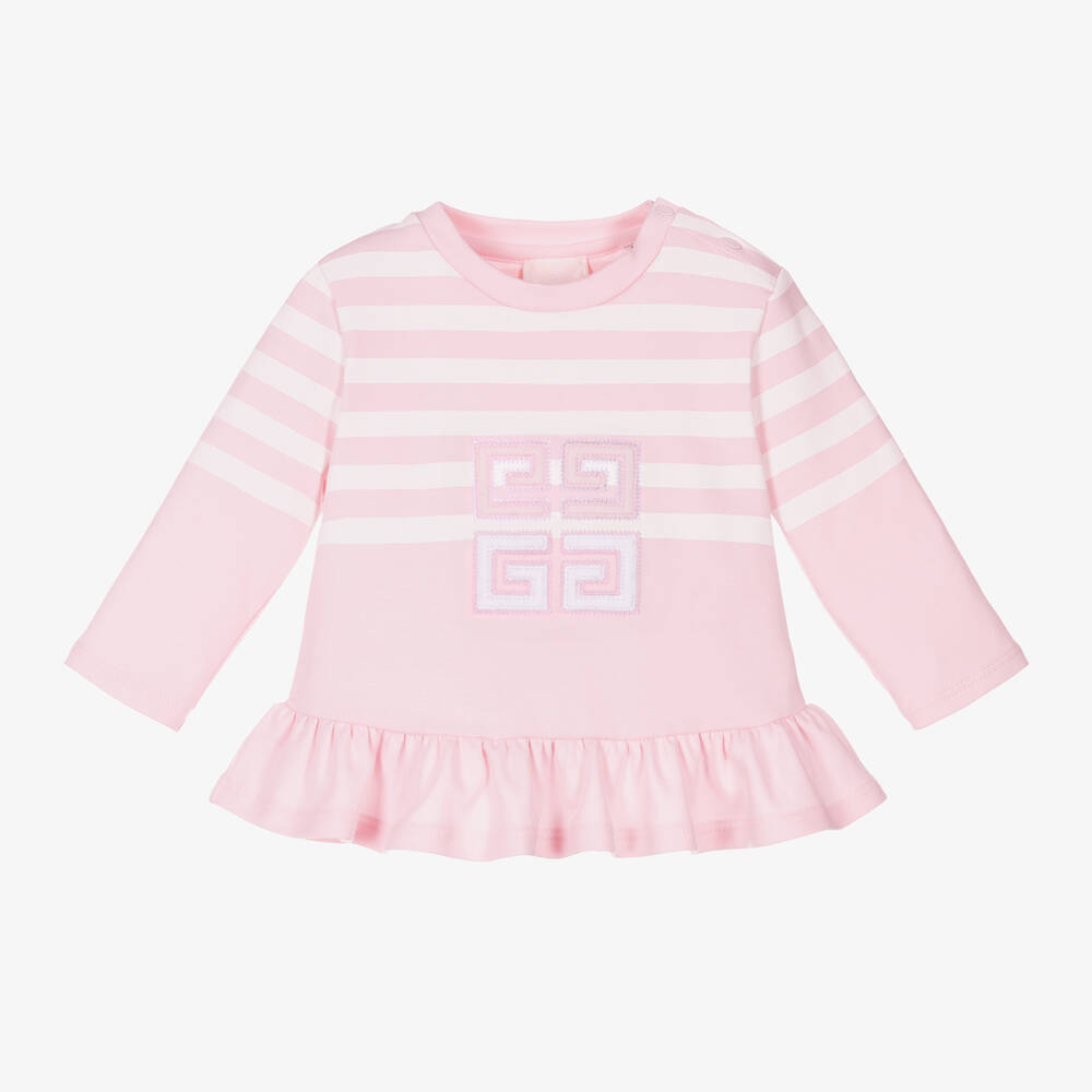 Givenchy - Girls Pale Pink Cotton Top | Childrensalon