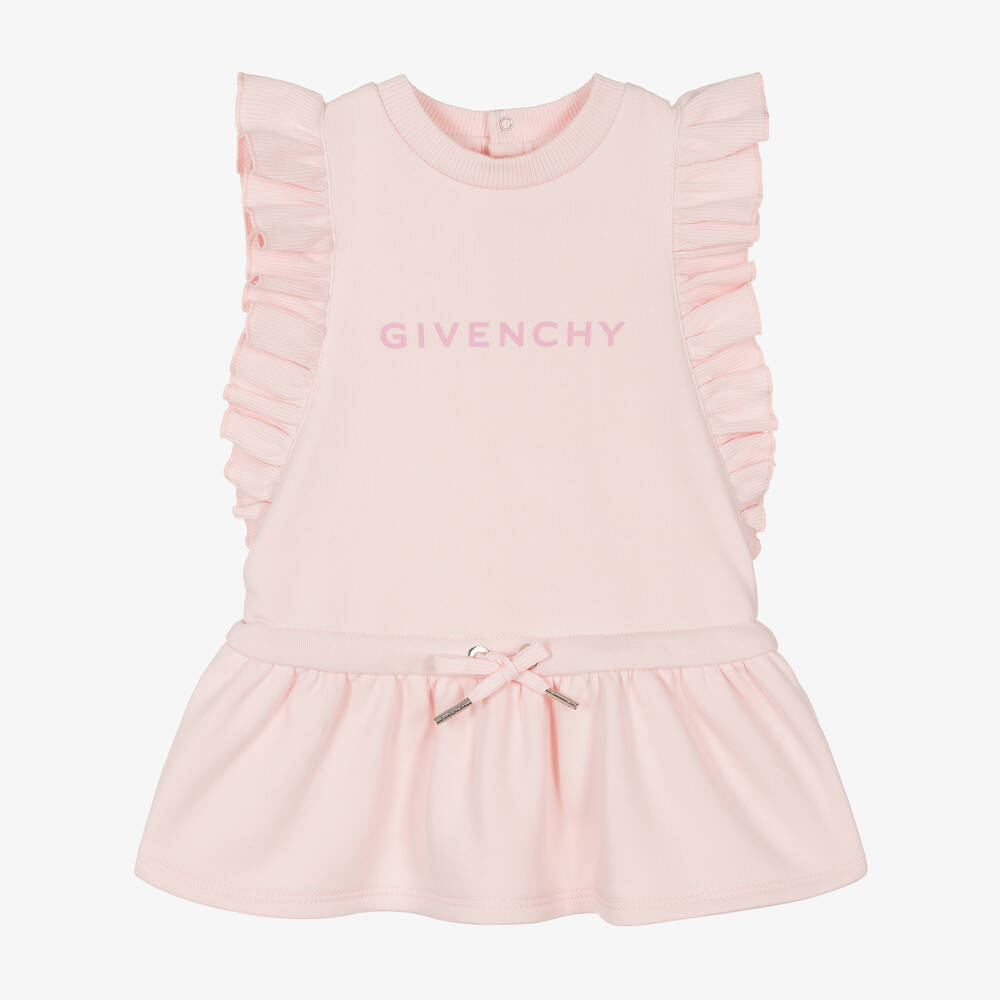 Givenchy - Girls Pink Cotton Jersey Dress | Childrensalon