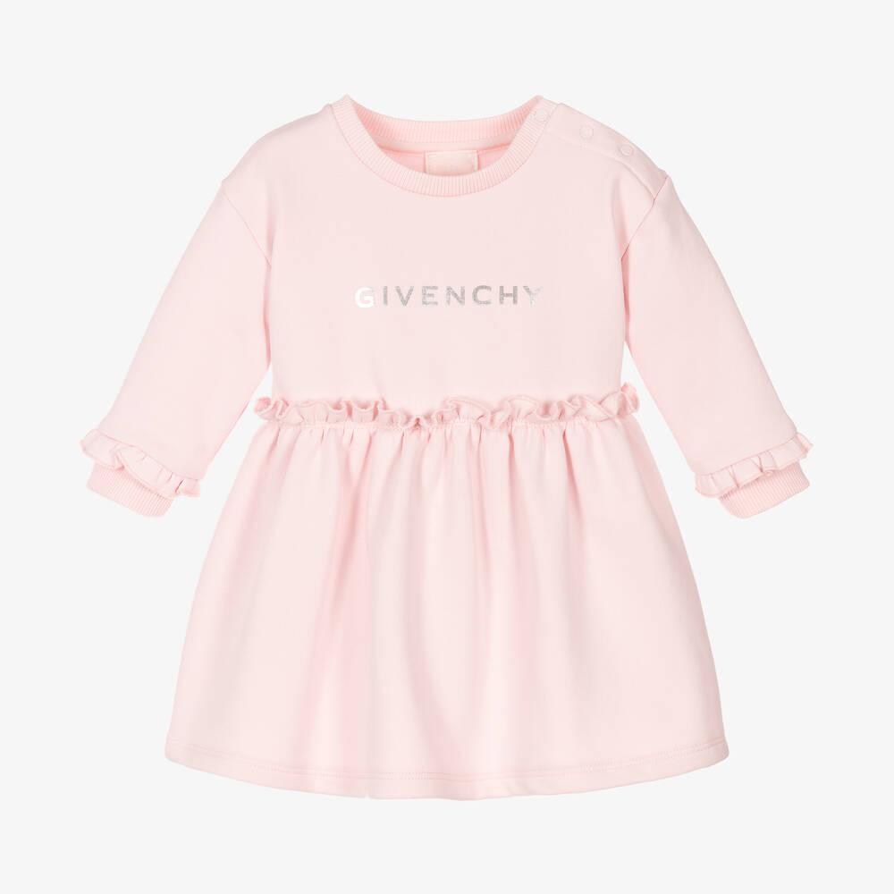 Givenchy - Girls Pink Cotton Jersey Dress | Childrensalon