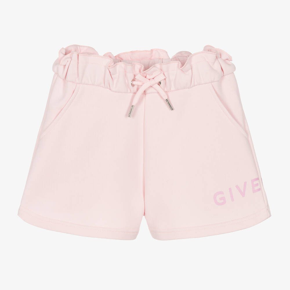 Givenchy - Girls Pink Cotton Jersey Shorts | Childrensalon