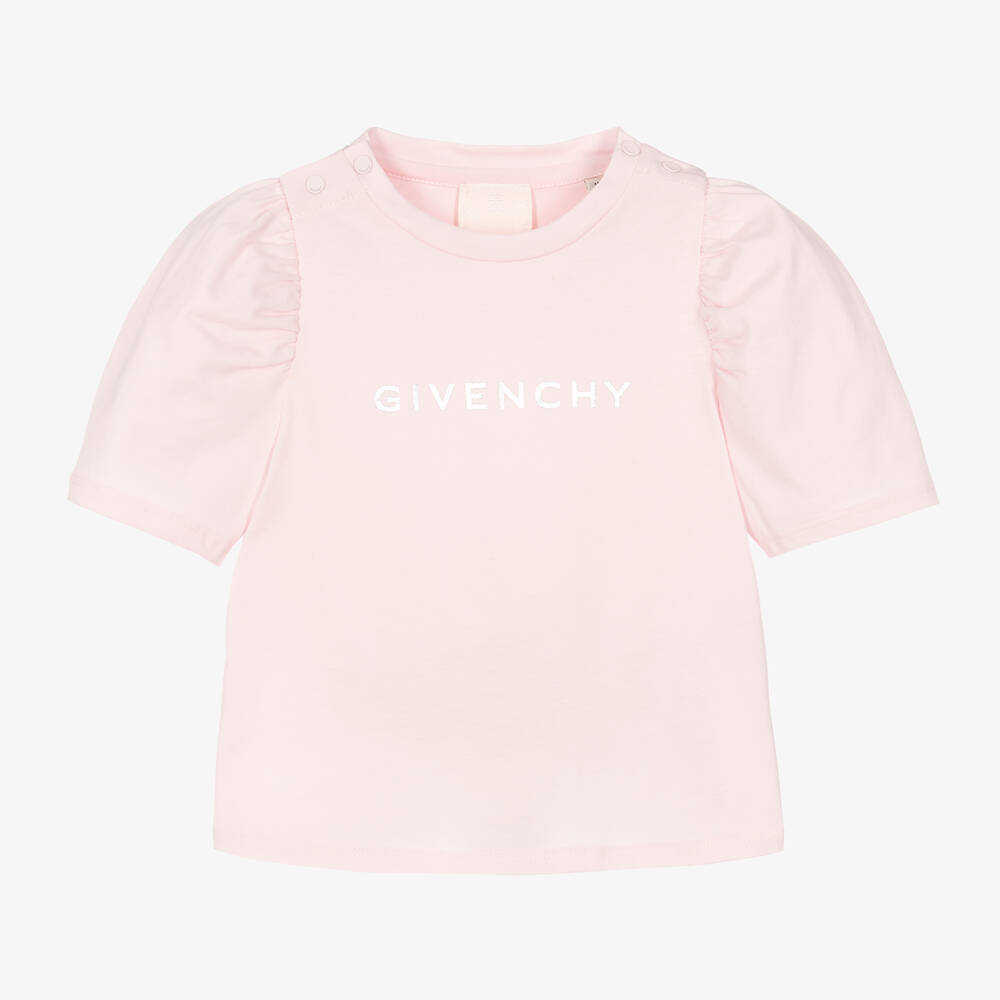 Givenchy -  تيشيرت قطن لون زهري للبنات | Childrensalon