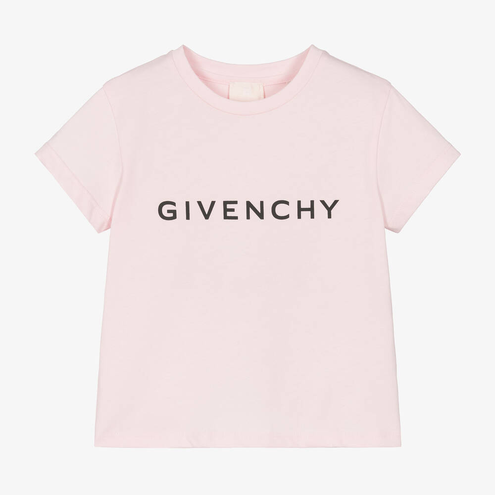 Givenchy -  تيشيرت قطن لون زهري للبنات | Childrensalon