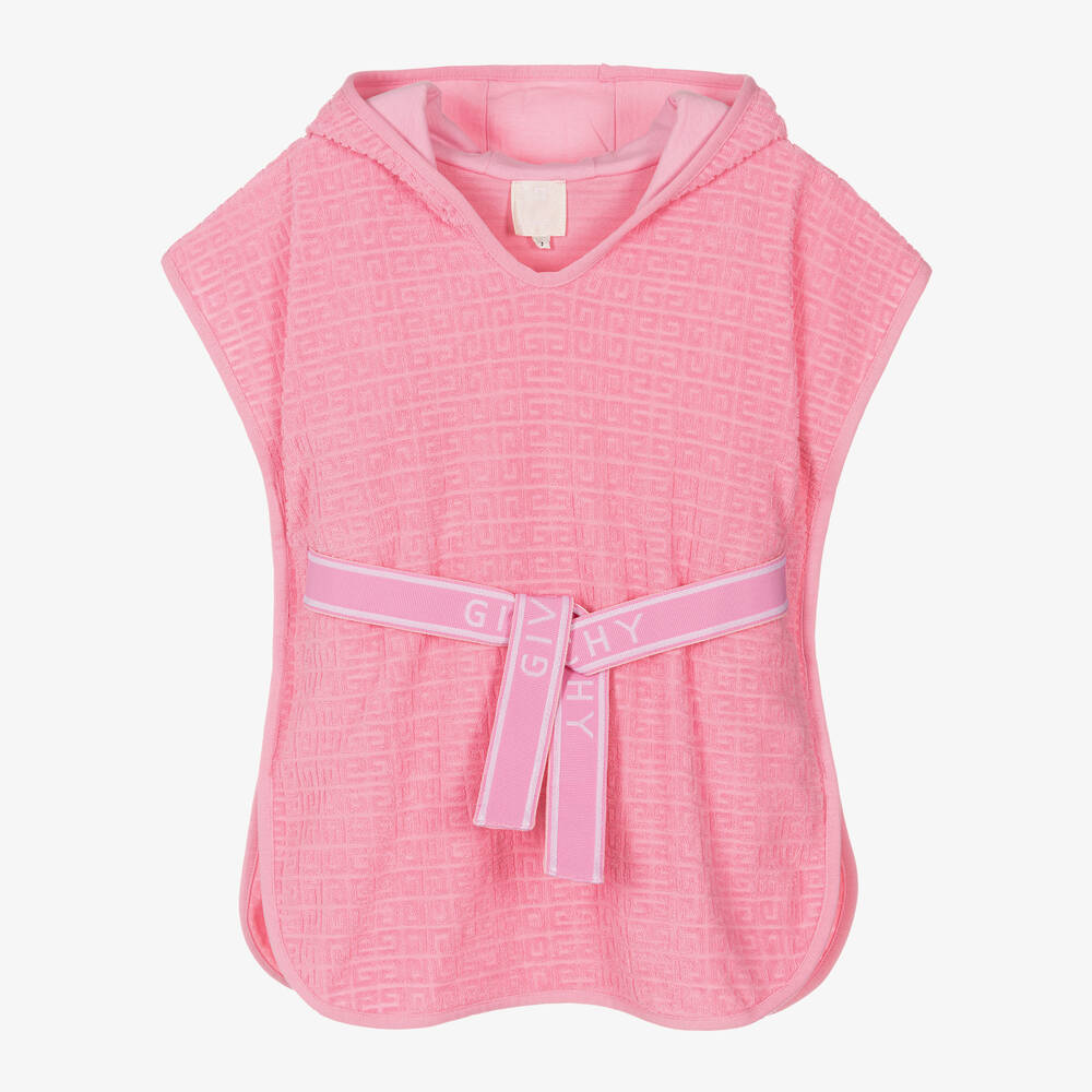 Givenchy -  منشفة شاطئ بهودي قطن لون زهري للبنات | Childrensalon