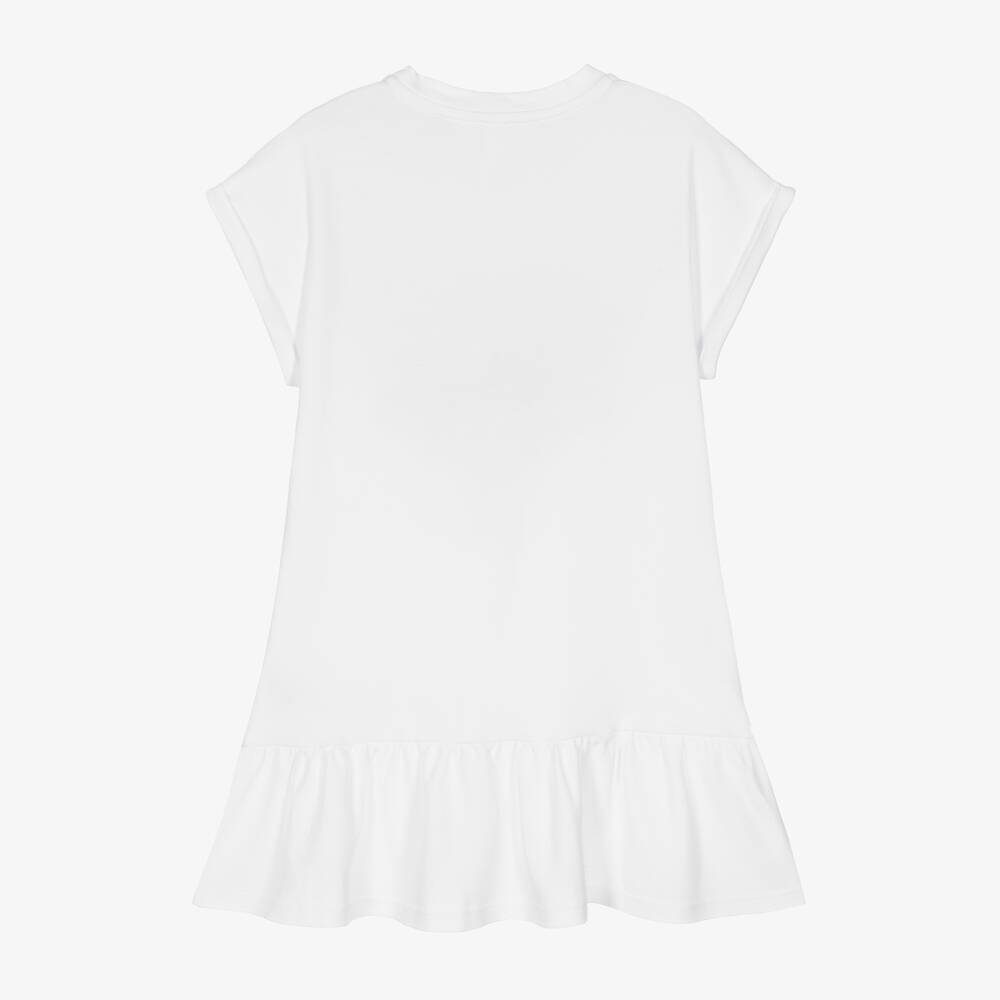 Givenchy - Girls White Cotton Jersey Dress | Childrensalon