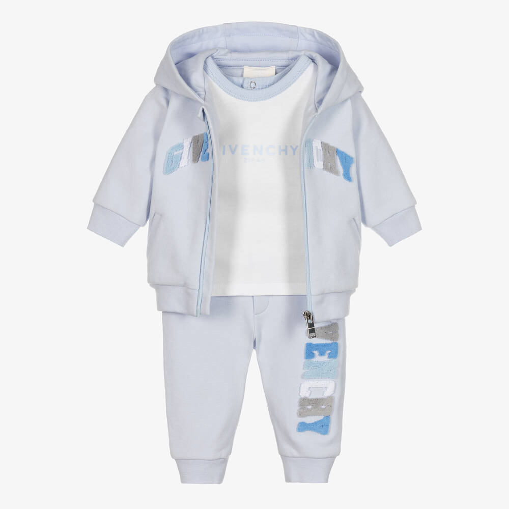 Givenchy Pale Blue Cotton Baby Tracksuit