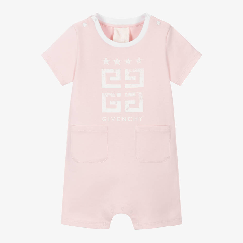 Givenchy - Pink Cotton Jersey 4G Shortie | Childrensalon