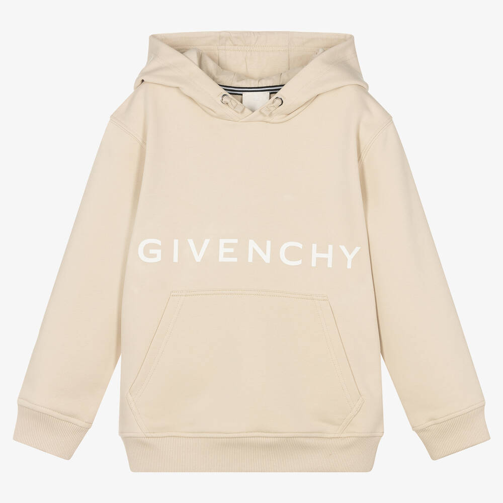 Givenchy - Teen Boys Beige 4G Logo Hoodie | Childrensalon