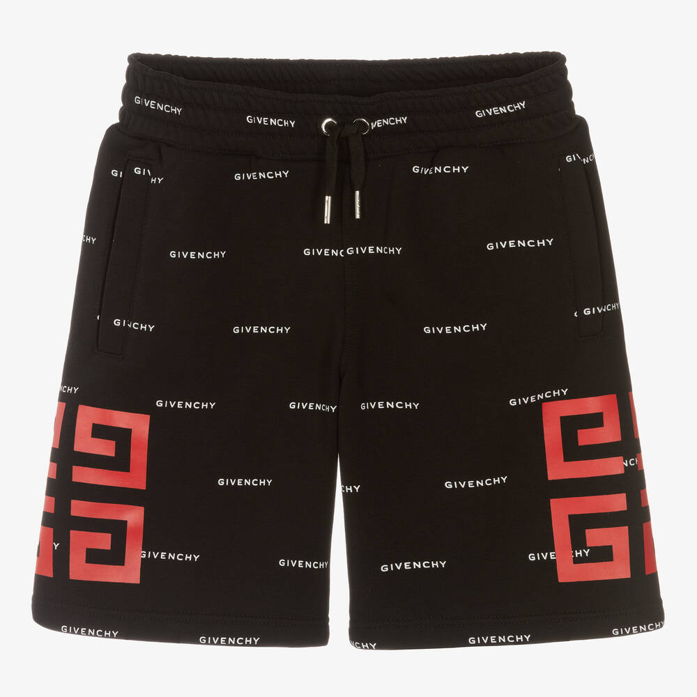 Givenchy - Teen Boys Black 4G Cotton Shorts | Childrensalon