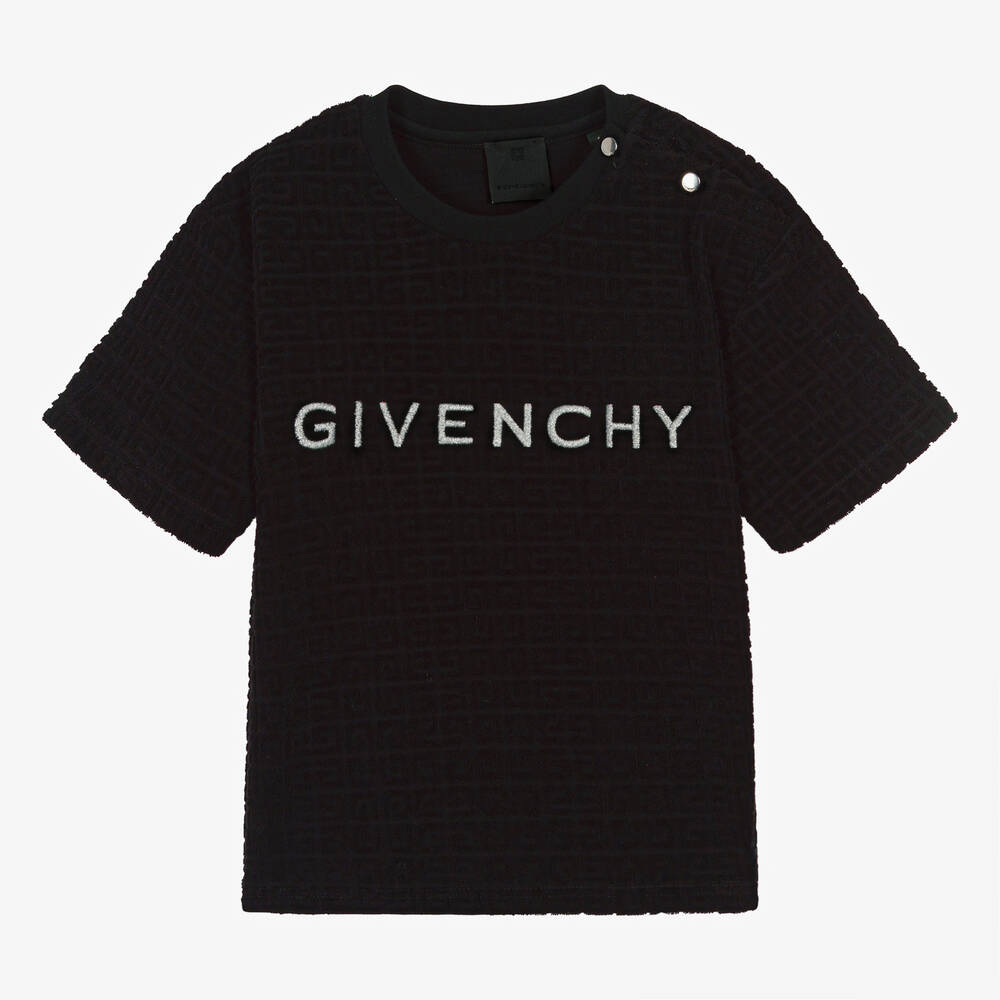 Shop Givenchy Teen Boys Black 4g Cotton T-shirt