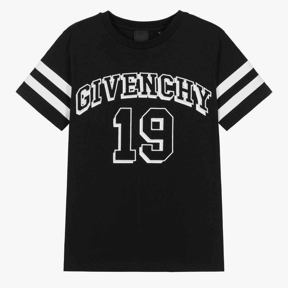 Givenchy - Teen Boys Black Cotton Varsity T-Shirt | Childrensalon