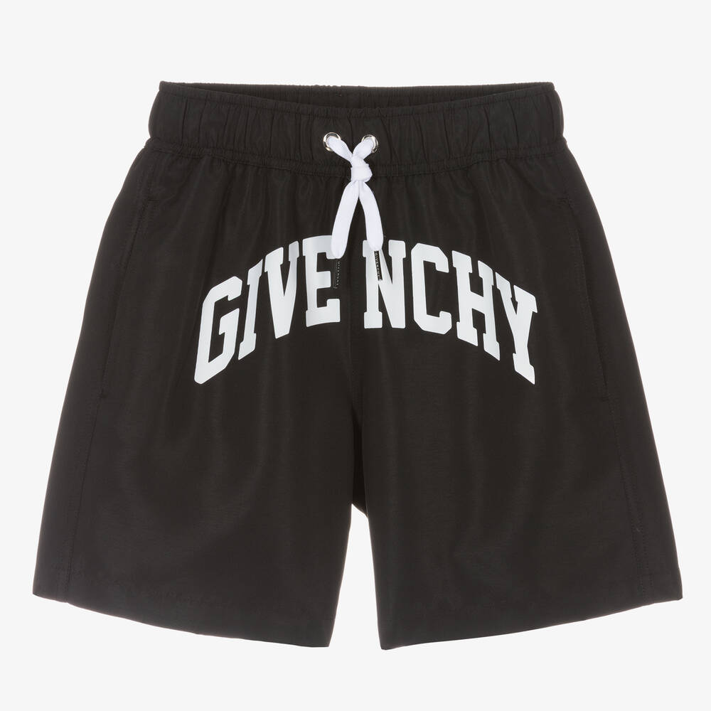 Givenchy - Teen Boys Black Varsity Swim Shorts | Childrensalon