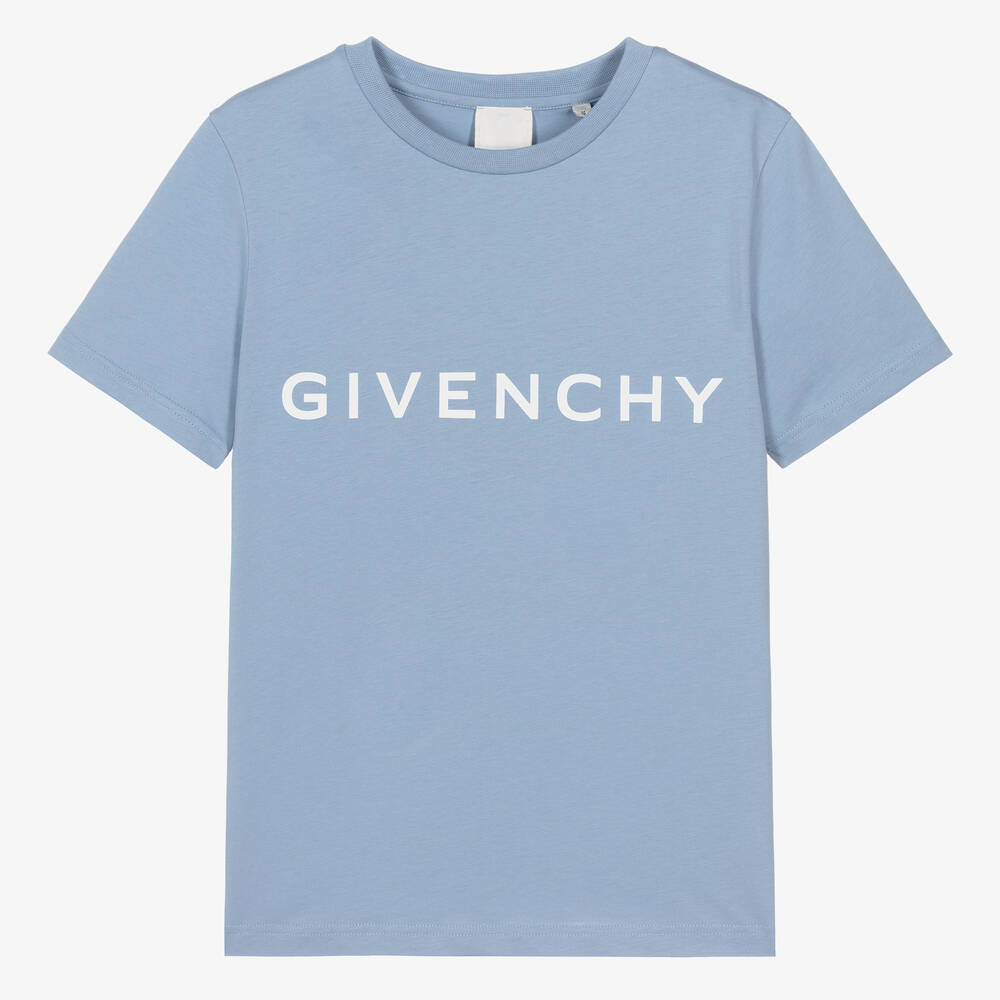 Givenchy - تيشيرت قطن جيرسي لون أزرق للمراهقين | Childrensalon