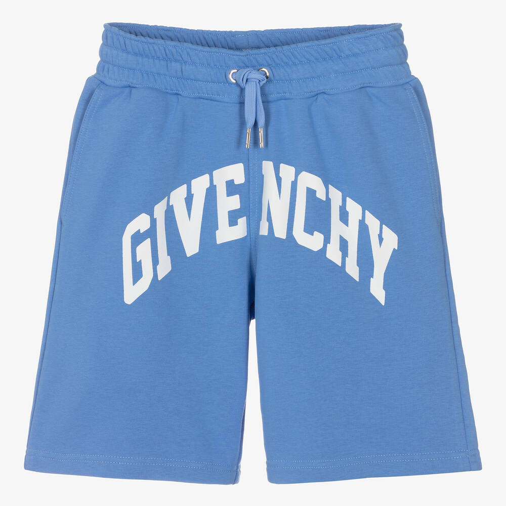 Givenchy - شورت قطن جيرسي لون أزرق للمراهقين | Childrensalon