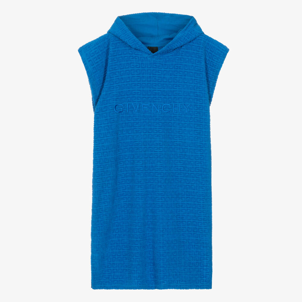 Givenchy Teen Boys Blue Towelling Jersey Beach Cover Up