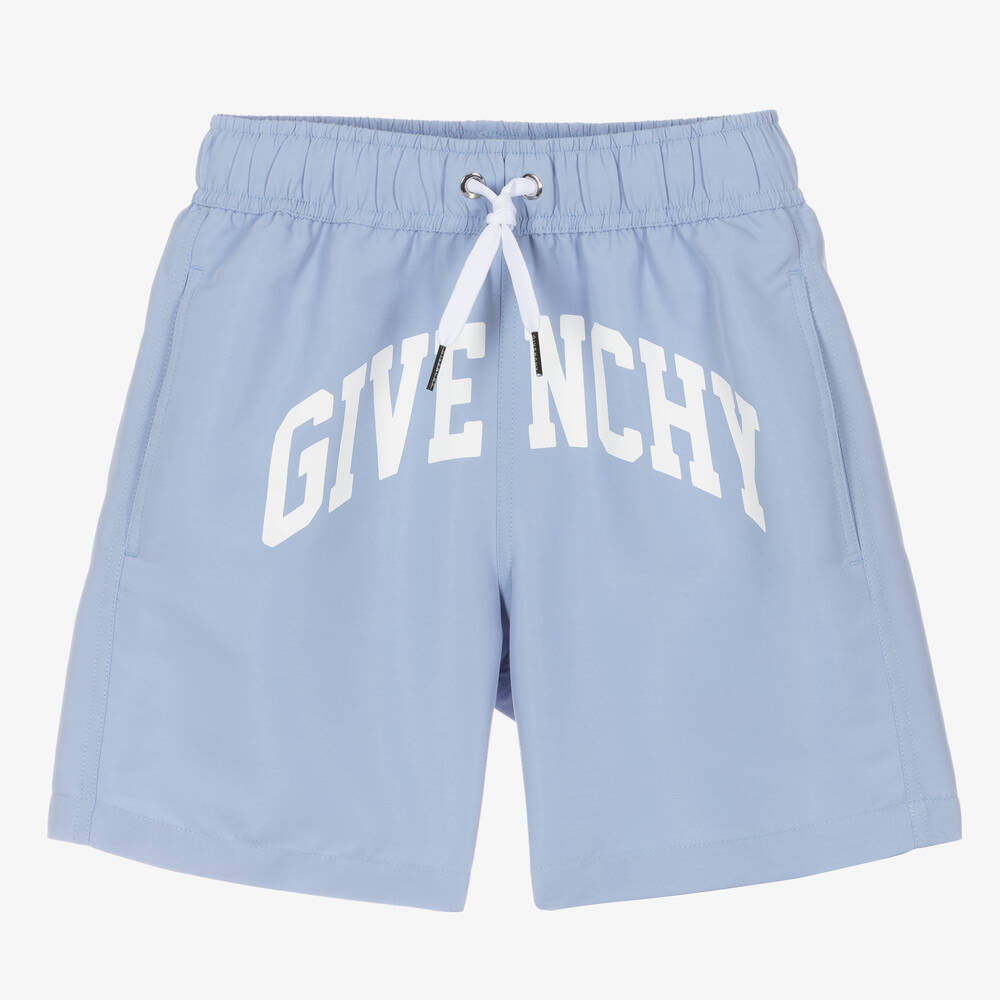 Givenchy - Teen Boys Blue Varsity Swim Shorts | Childrensalon