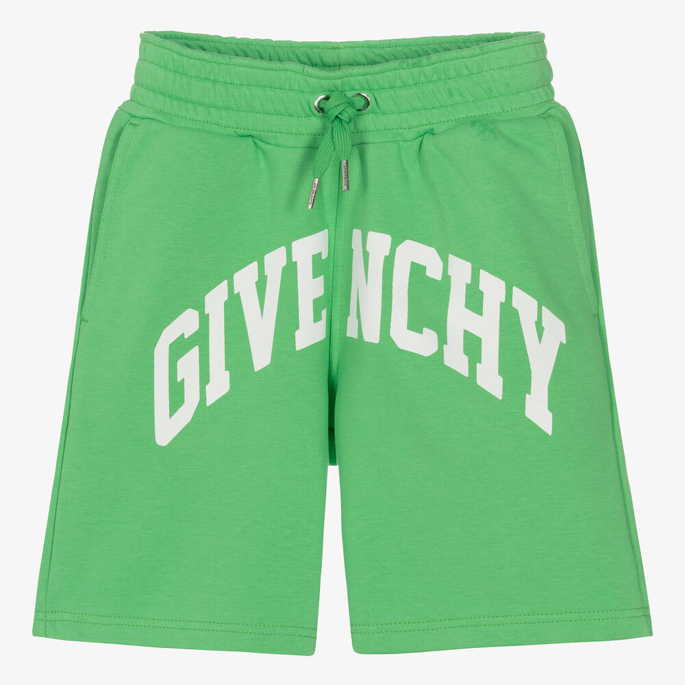 Givenchy - Teen Boys Green Cotton Shorts | Childrensalon