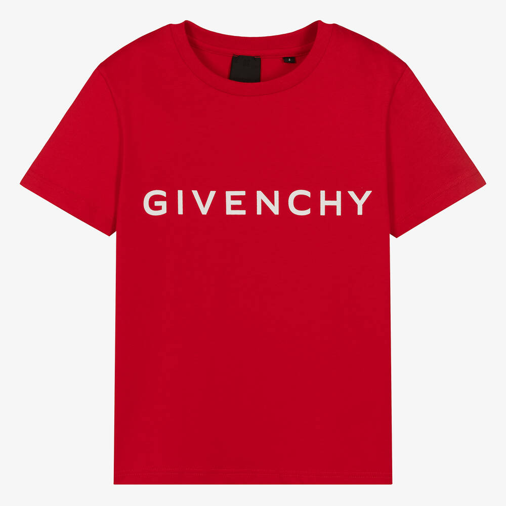 Givenchy - T-shirt rouge en coton à motif ado | Childrensalon
