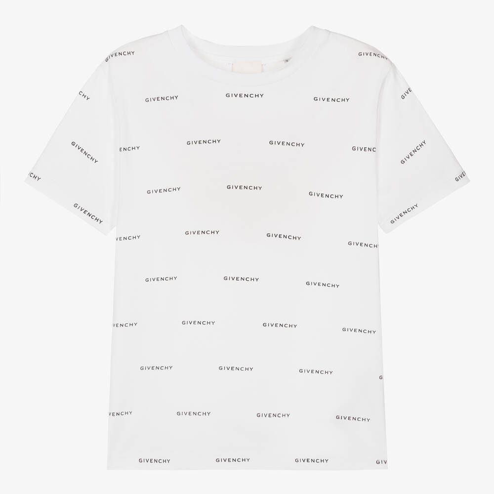 Givenchy - Белая хлопковая футболка 4G для мальчиков-подростков | Childrensalon