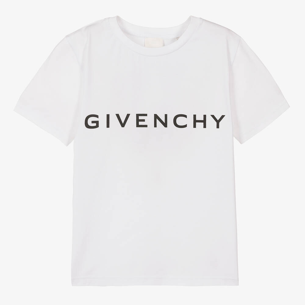 Givenchy Teen Boys White Cotton Logo T-shirt