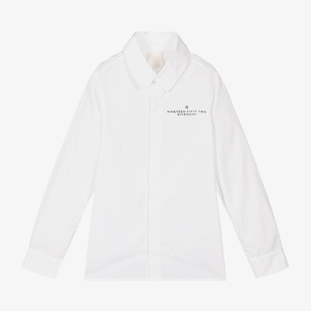 Givenchy Teen Boys White Cotton Shirt
