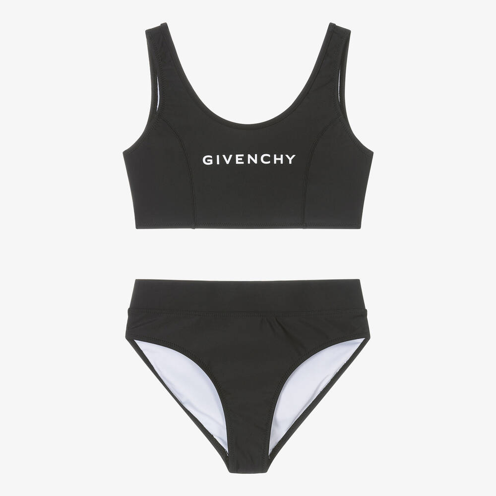 Shop Givenchy Teen Girls Black 4g Print Bikini