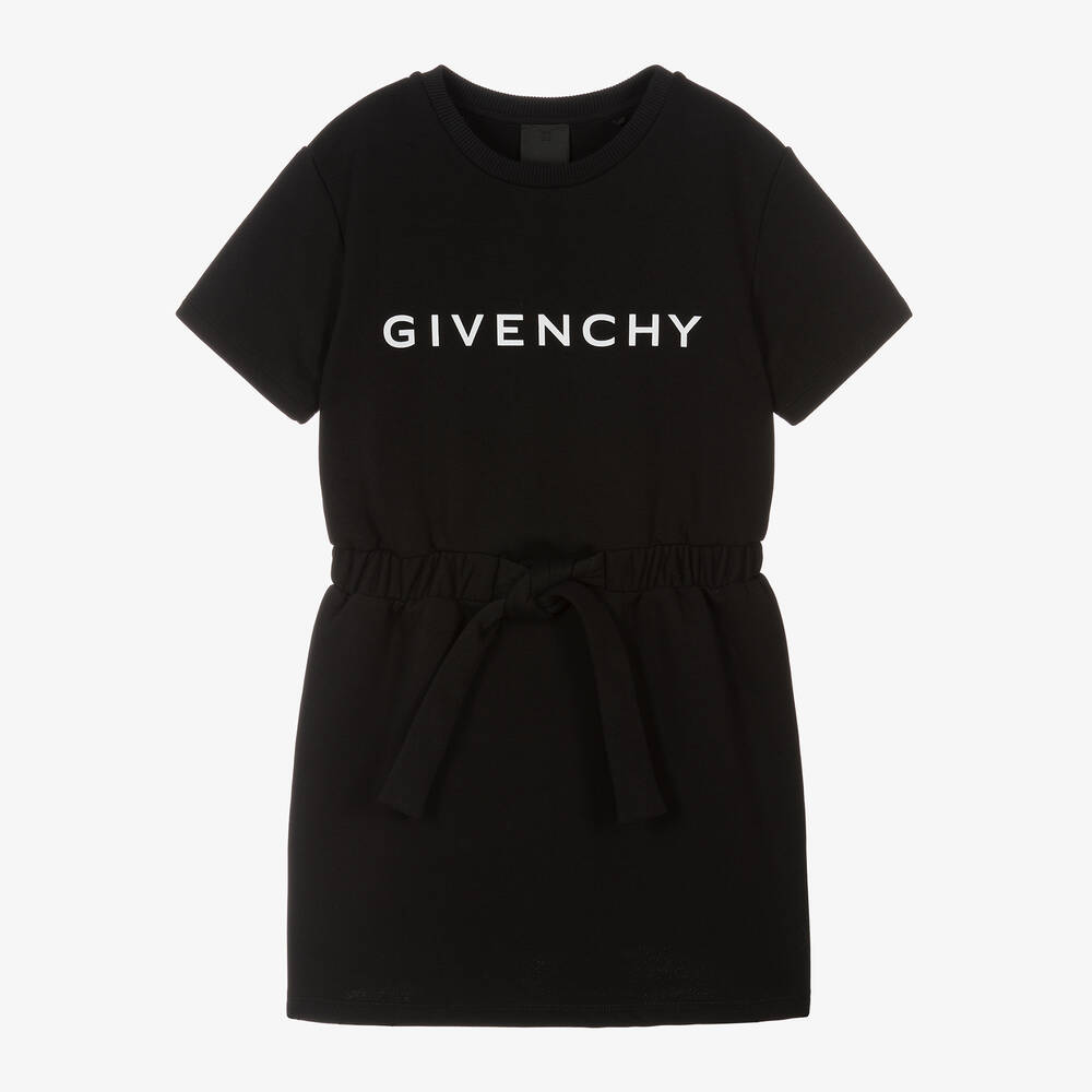 Givenchy - Черное платье из хлопкового джерси для девочек-подростков | Childrensalon